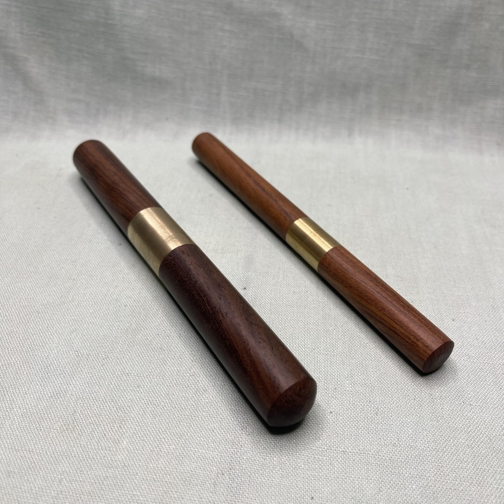 2pc Wooden Handle Ice Picks Brass Steel Bar Tool Cocktail Ice Crusher Set